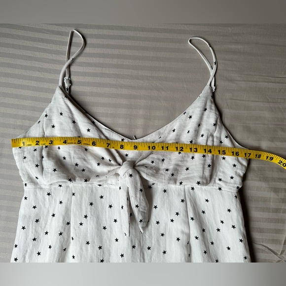 Aqua•tie front spaghetti strap mini dress•medium•rayon blend•black & white stars - Picture 4 of 16